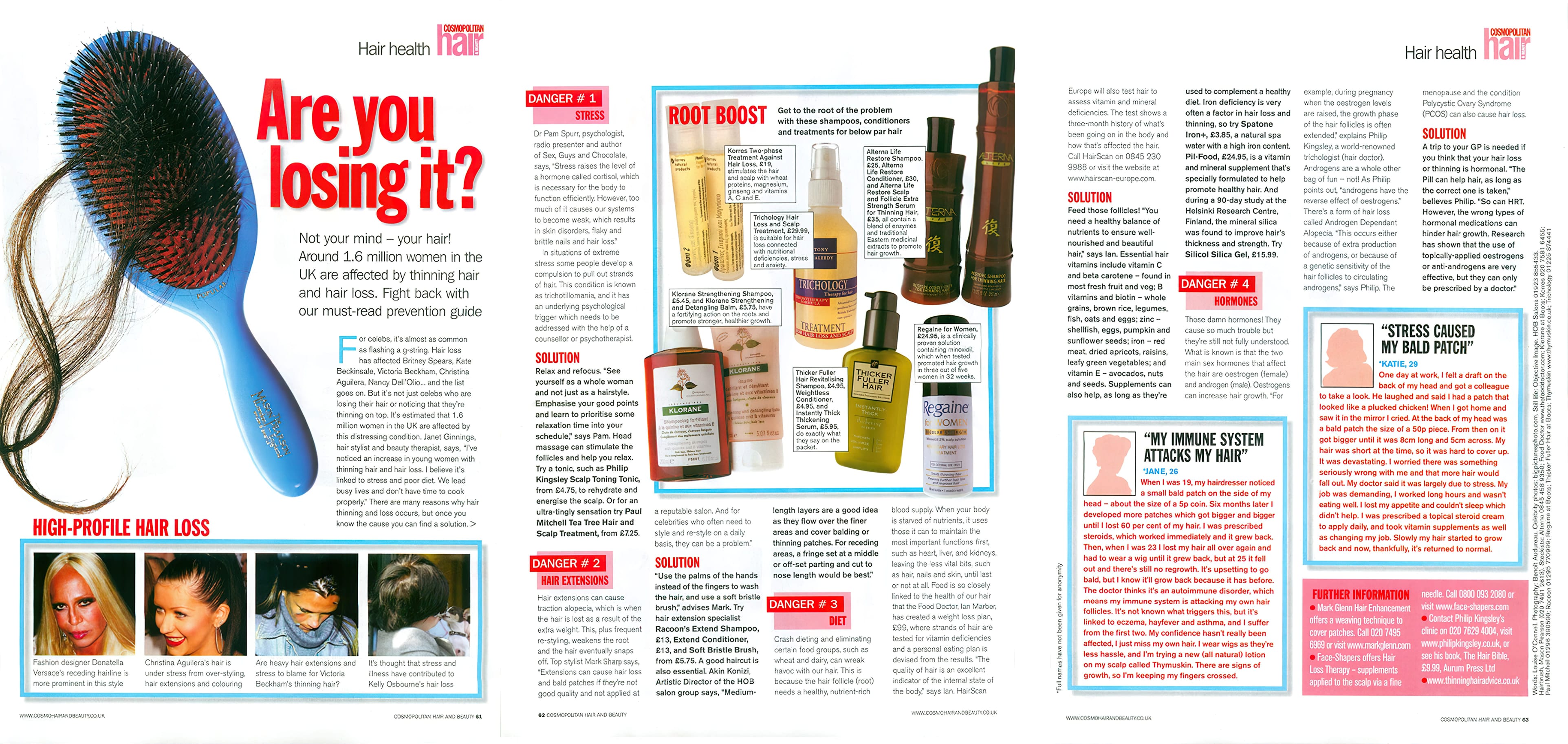 Cosmopolitan - 'Are you losing it?' - women's hair loss feature