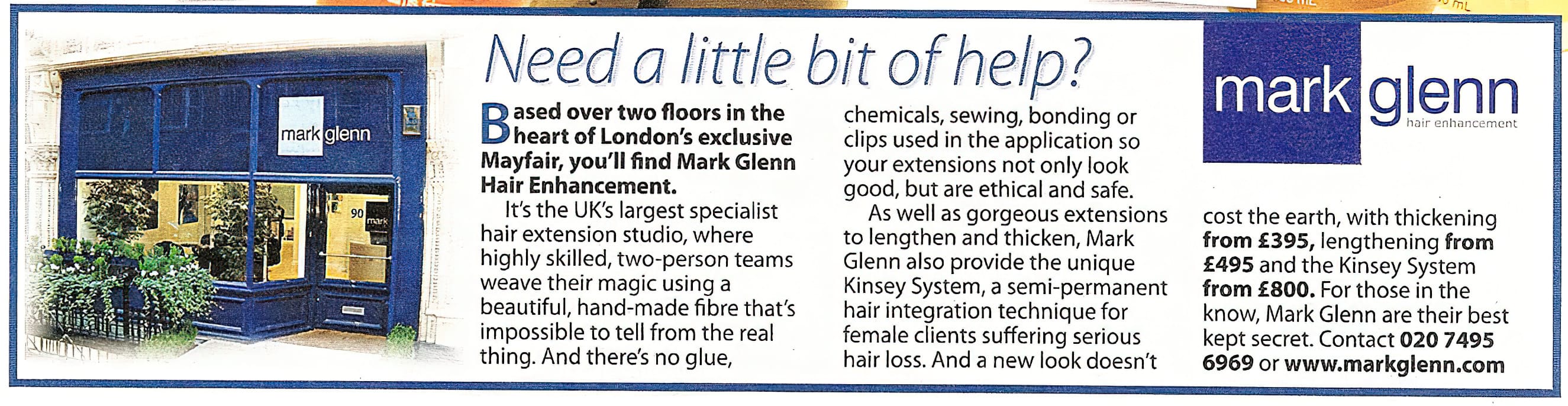 Take It Easy Magazine, The People - 'Need a little hair extension help?' - Mark Glenn review
